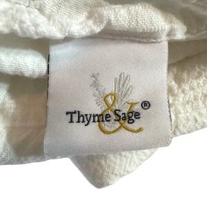 Thyme & Sage White‎ Textured Cotton Gauze Farmhouse Boho 60" Round Tablecloth